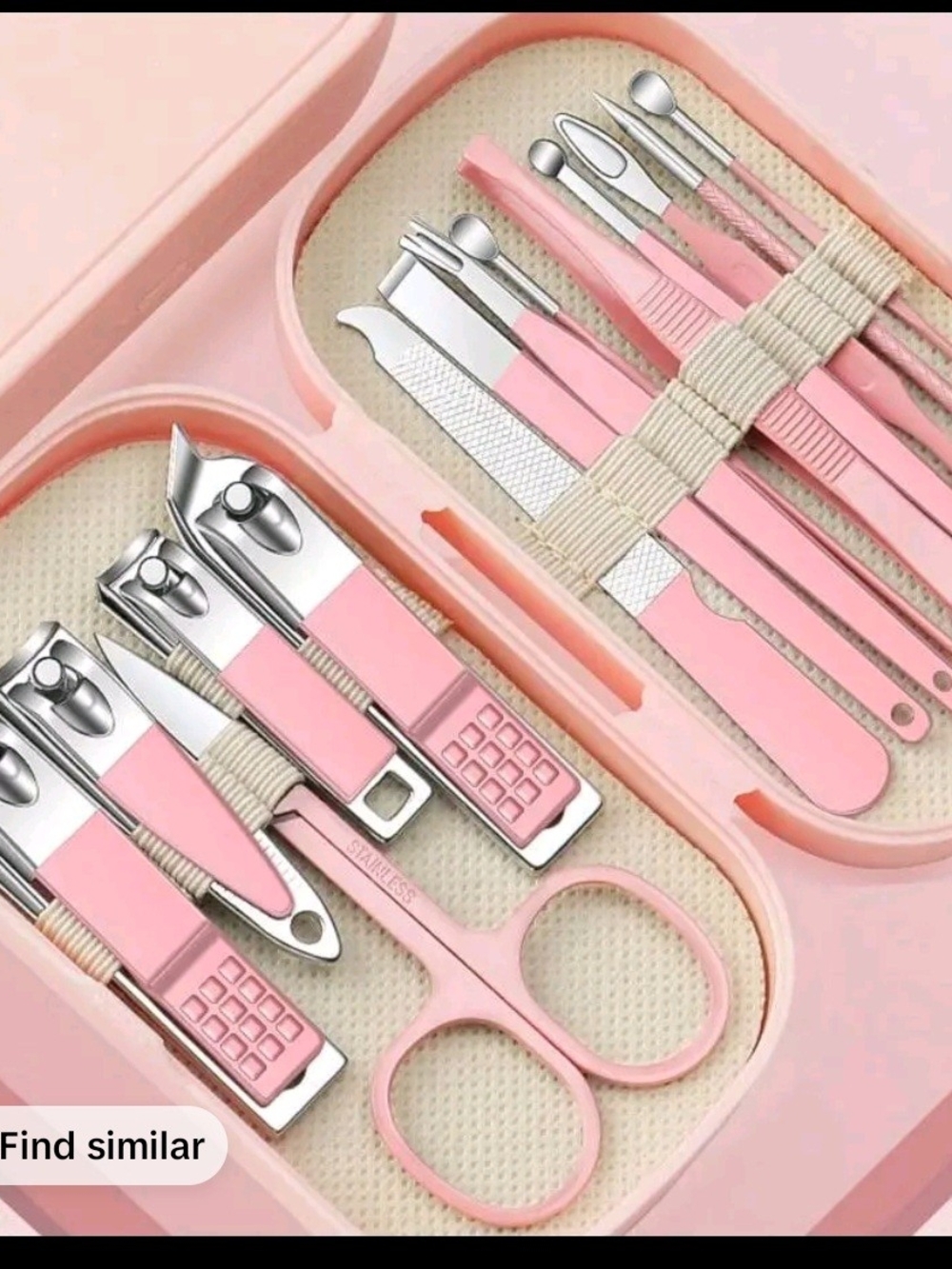 Kids Pink Nail Care Set - Portable Grooming Kit